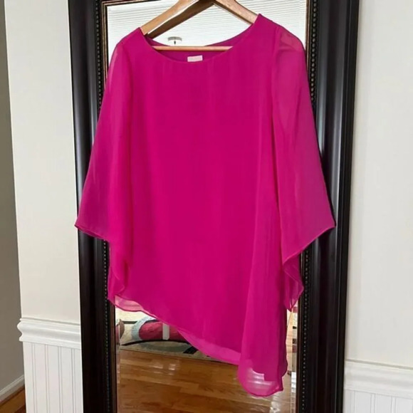 Chico’s Asymmetrical Pink Blouse Size Small‎ - Picture 1 of 3